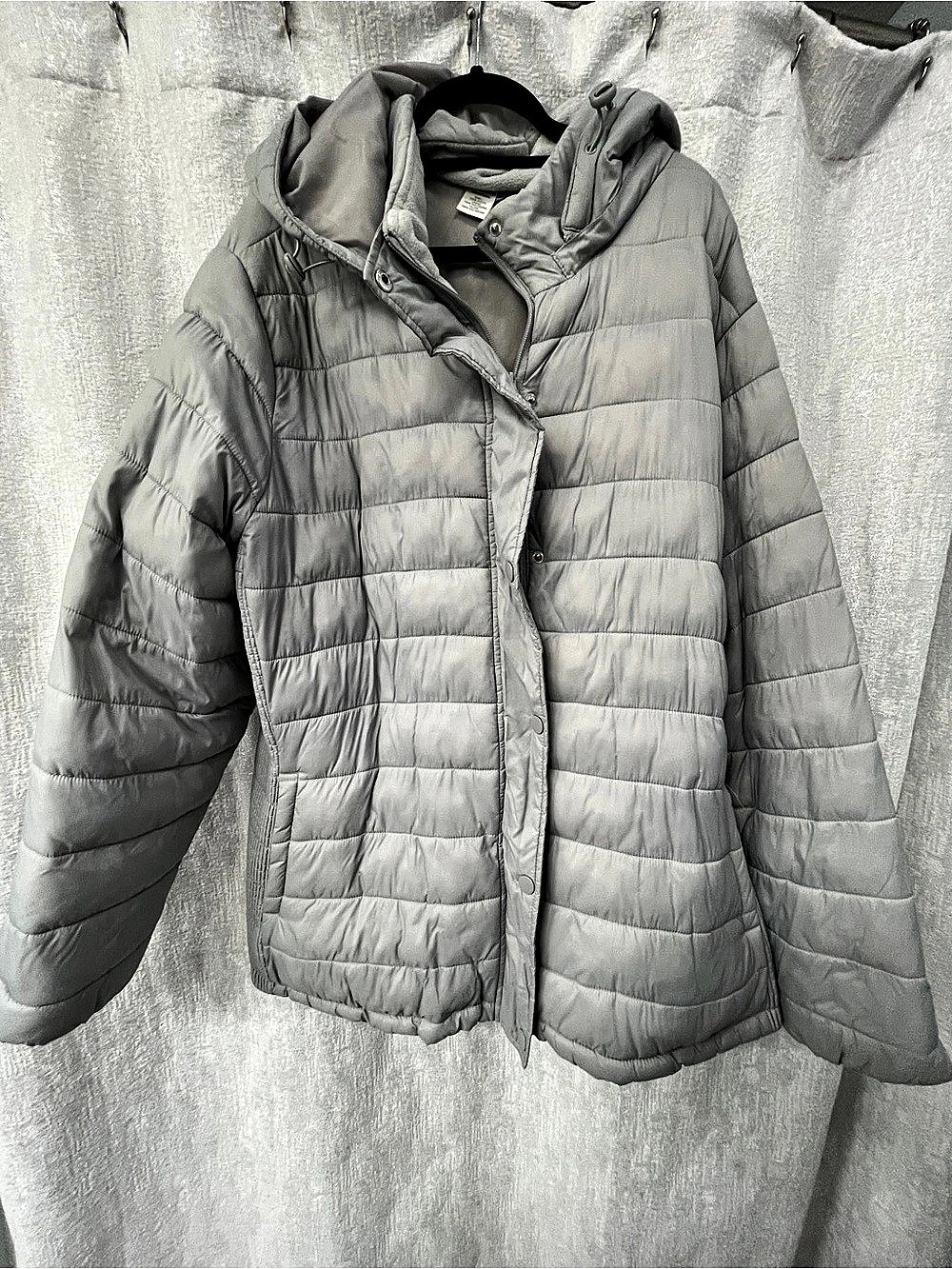 Time and Tru Gray Hooded Puffer Jacket Size 3X EUC!
